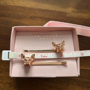 Ted Baker Rose Gold Frenchie Head Bobby Pins